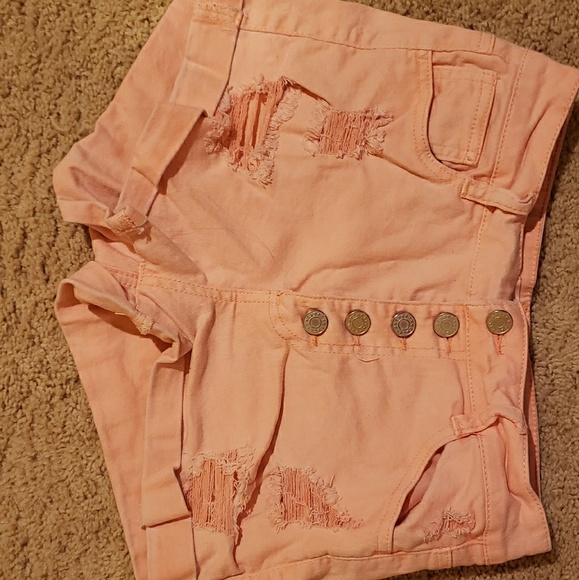 Refuge Coral High Wasted Shorts - Picture 1 of 3